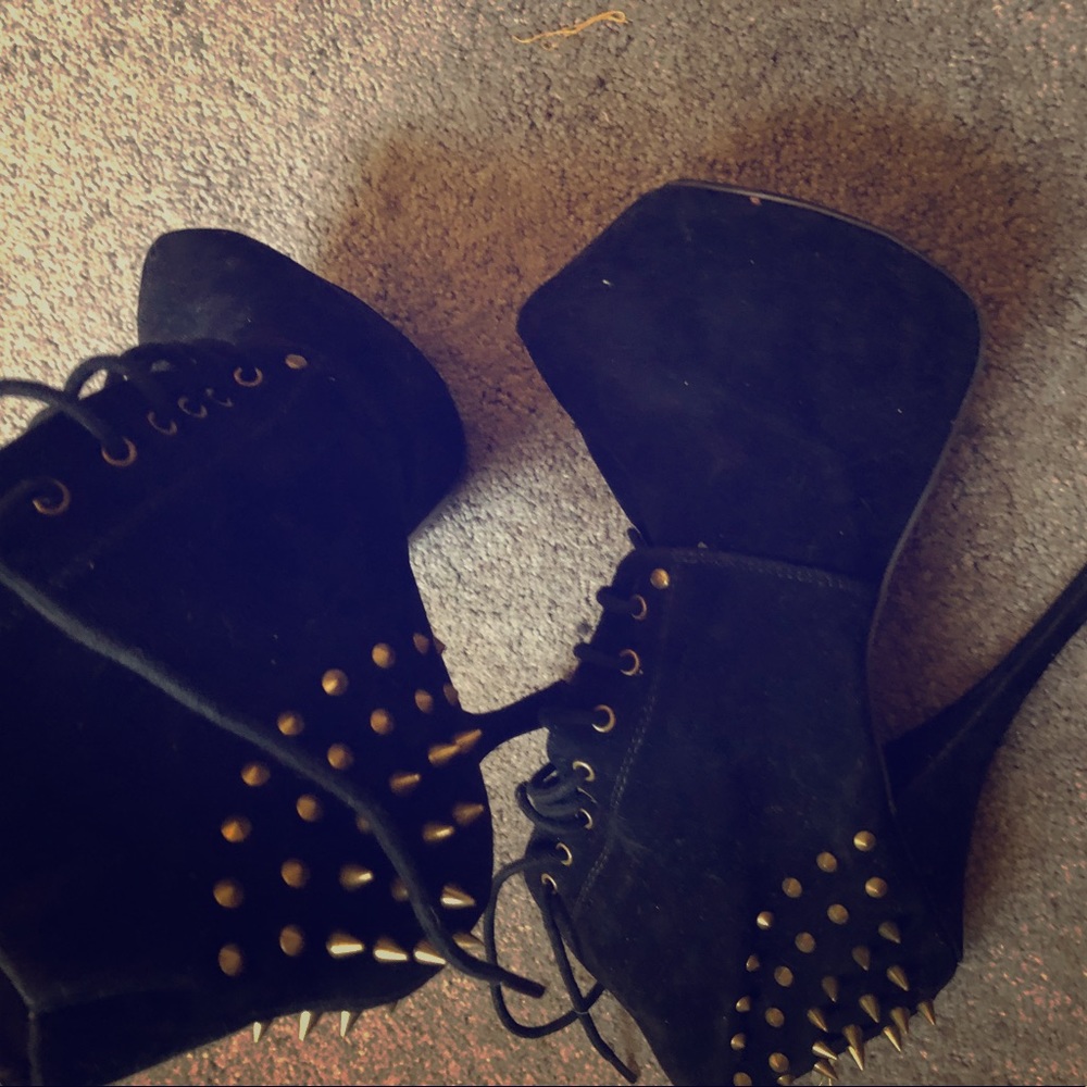 Platform, Faux Suede, Studded high heel